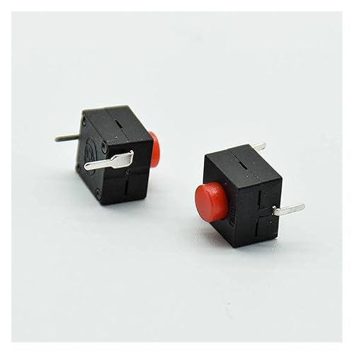 Miniatura 4 de Micro Switches 5pcs redBlack Small Micro self Locking Switch 8 * 8 * 8.4 wit 2 feet with Lock Light Touch Switch Button Switch (Color  5 Black)