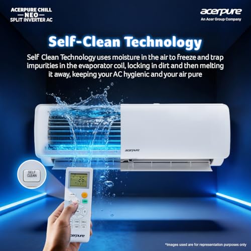 Image of Acerpure Chill Neo 1.0 Ton 3 star, New star rated, AC5IPG61TN3W 7 in 1 Convertible Split AC(Copper, Ice Blast Mode, 4 way swing, Cooling @ 58 degree, White)