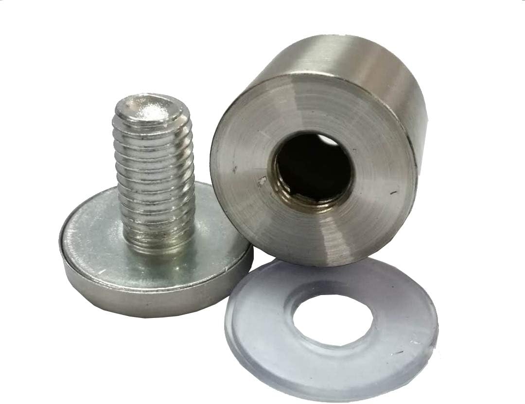 FixtureDisplays® 4PK Brushed Stainless Steel Advertisment Screws Metal Standoffs 25 x 25mm Standoff Hardware for Glass 16753-C25X25-FBA