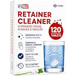 Vevmax Retainer Cleaner Tablets - 120 Tablets (4 Months Supply) - Denture Cleaning, Removes Stains & Odours, Freshens Aligners, Mouthguards, Nightguards - Perfect for Ultrasonic Retainer Cleaner