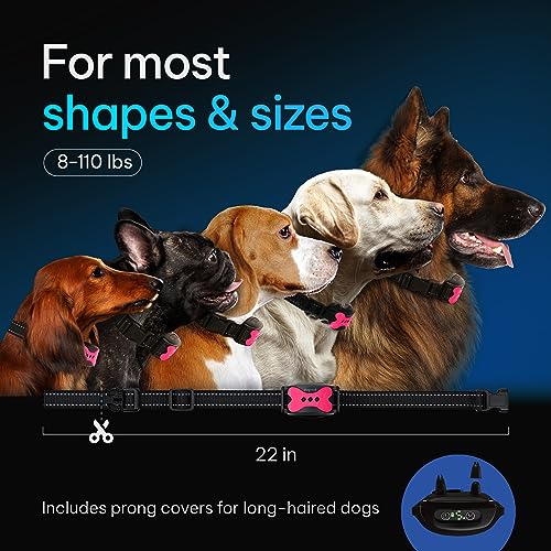 Image of DogRook Rechargeable Dog Bark Collar - No Shock Dog Training Smart Collar - Beep & Vibration Stop Barking Dog Devices - No Bark Collar - Martingale Collars for Large Dog, Medium & Small - 12-110 lbs
