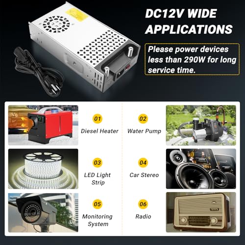 New Version Converter, 110V AC to 12V DC Converter Power Supply 12V 360W 30A DC Switch Transformer for RV,Pump,LED Strip, LCD Monitor (12V 360W) - image 7