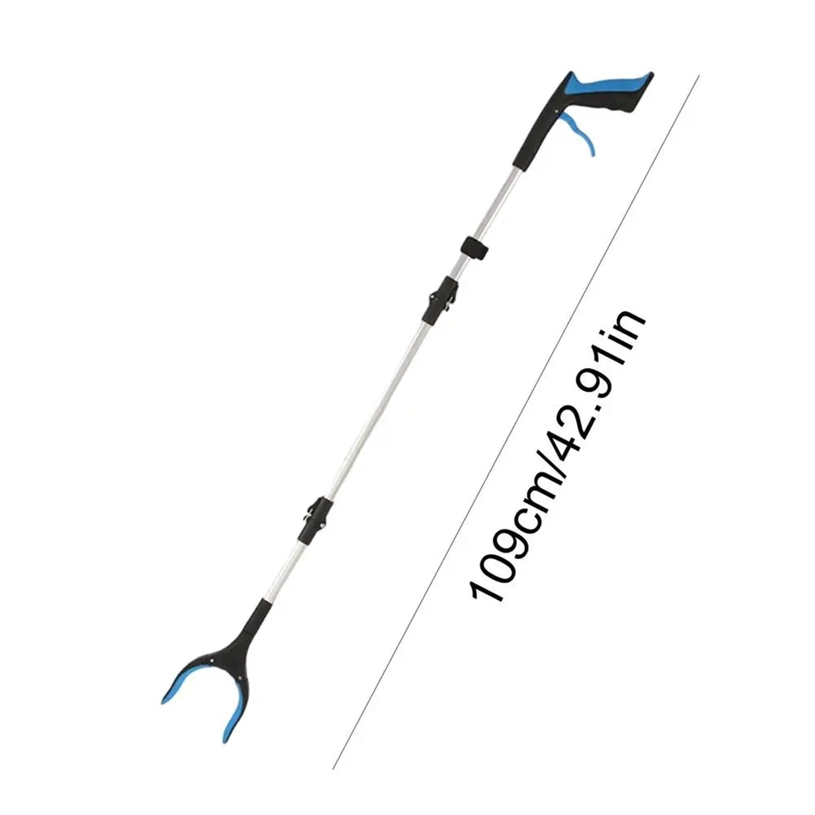 Recogedor Pinza Superior Recogedor de Basura con Herramienta de Agarre, recogedor de Basura Plegable con Pinzas Antideslizantes(Blue)