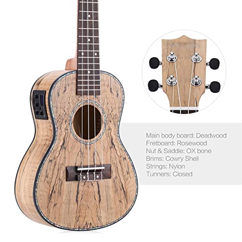 Ukulele Ukulele 24′ Ukelele Mini Acoustic Guitar with LED EQ Cowry Shell Brims 4 Nylon Strings for Beginner Student Musician Professional Ukuleles - Les Beatles, Paul McCartney, John Lennon, RIngo Starr, George Harrison Ukulele Ukulele 24' Ukelele Mini Acoustic Guitar with LED EQ Cowry Shell Brims 4 Nylon Strings for Beginner Student Musician Professional Ukuleles – Image 5