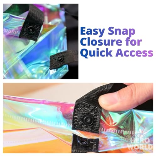 Bolso tote transparente holográfico con cierre de broche miniatura 6