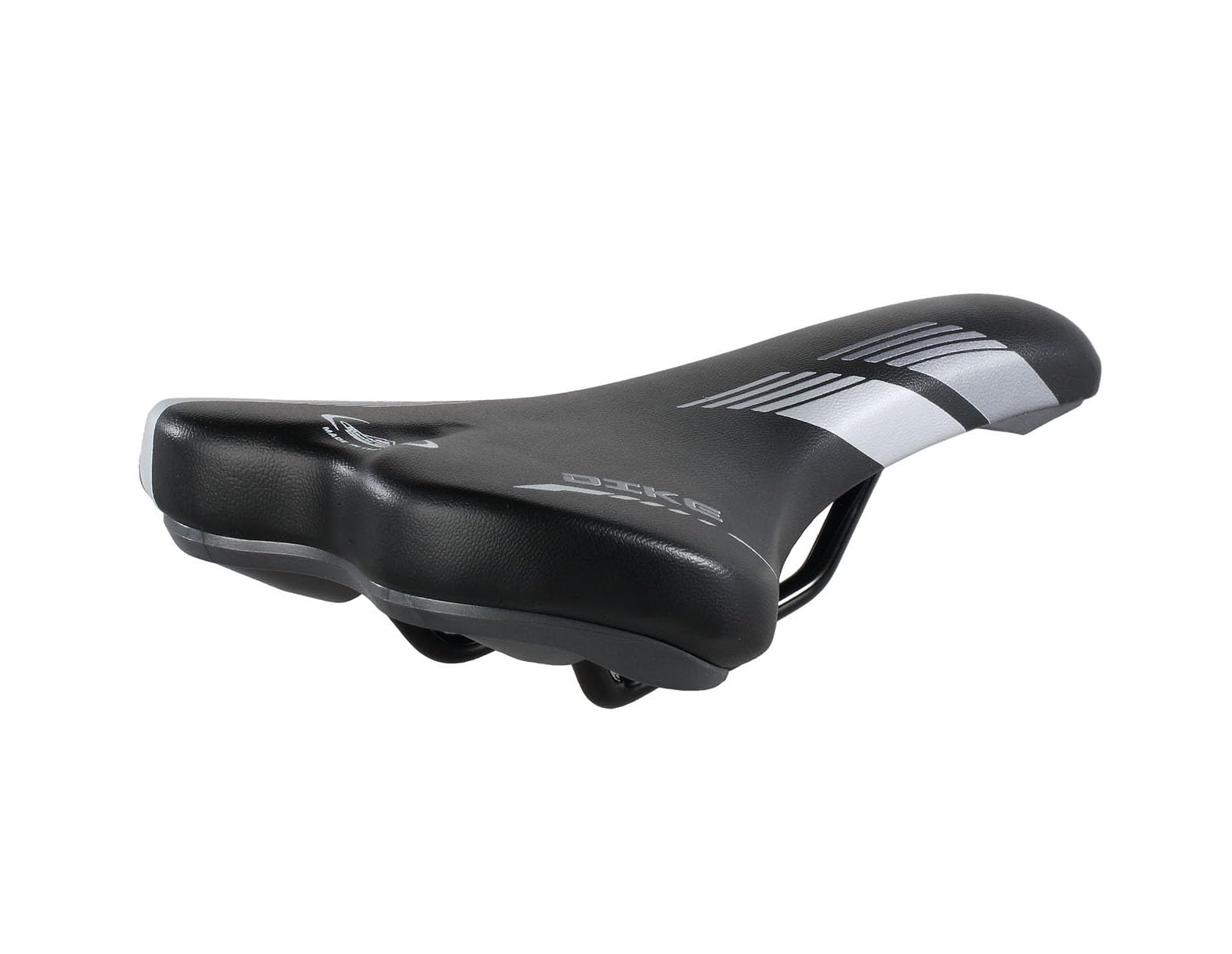 Montegrappa Dike Eco Leather Bike Saddle for Off Road Use Ebike MTB Gravel Enduro Memory Foam Padding (Black/Grey)