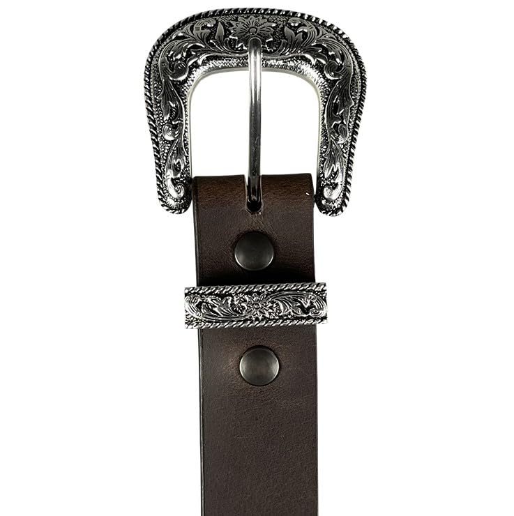 Zelikovitz Brown Buffalo Western Belt - 1.5" (56" (For 54" Waist))3