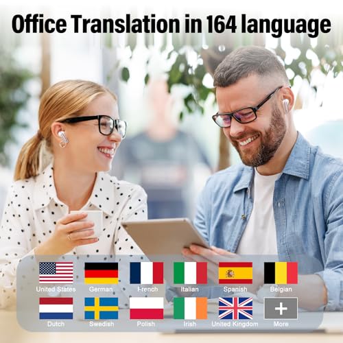 Image of Ai Translation Earbuds Real Time, 165 Languages Translator Earbuds with 6 Translation Modes /No Subscription, Audio and Video Calls Translator Headphones, 42H Audifonos Traductores Ingles Espanol Rose