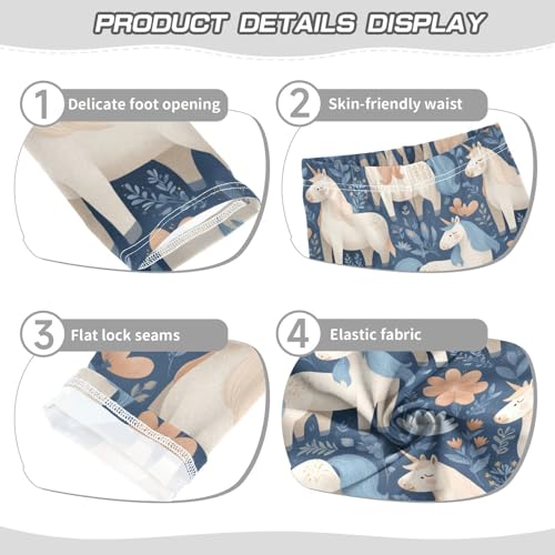 Girls Leggings Cute Unicorns Florals Soft Toddler Leggings for Girls Kids Pants Size 4T-10T3