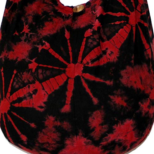 Image of TIE DYE Bohemian Hipster Hobo Boho Hippie Crossbody Bag Purse Black Tone 39 inch