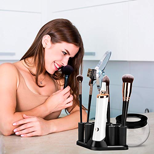 Makeup Brush Cleaner and Dryer Electric Cosmetic Brush Cleaner Machine Automatic Brush Cleaner Spinner Deep Wash and Dry fast with 8 Rubber collars for Most Cosmetic Brushes TecTake - Thumbnail 3