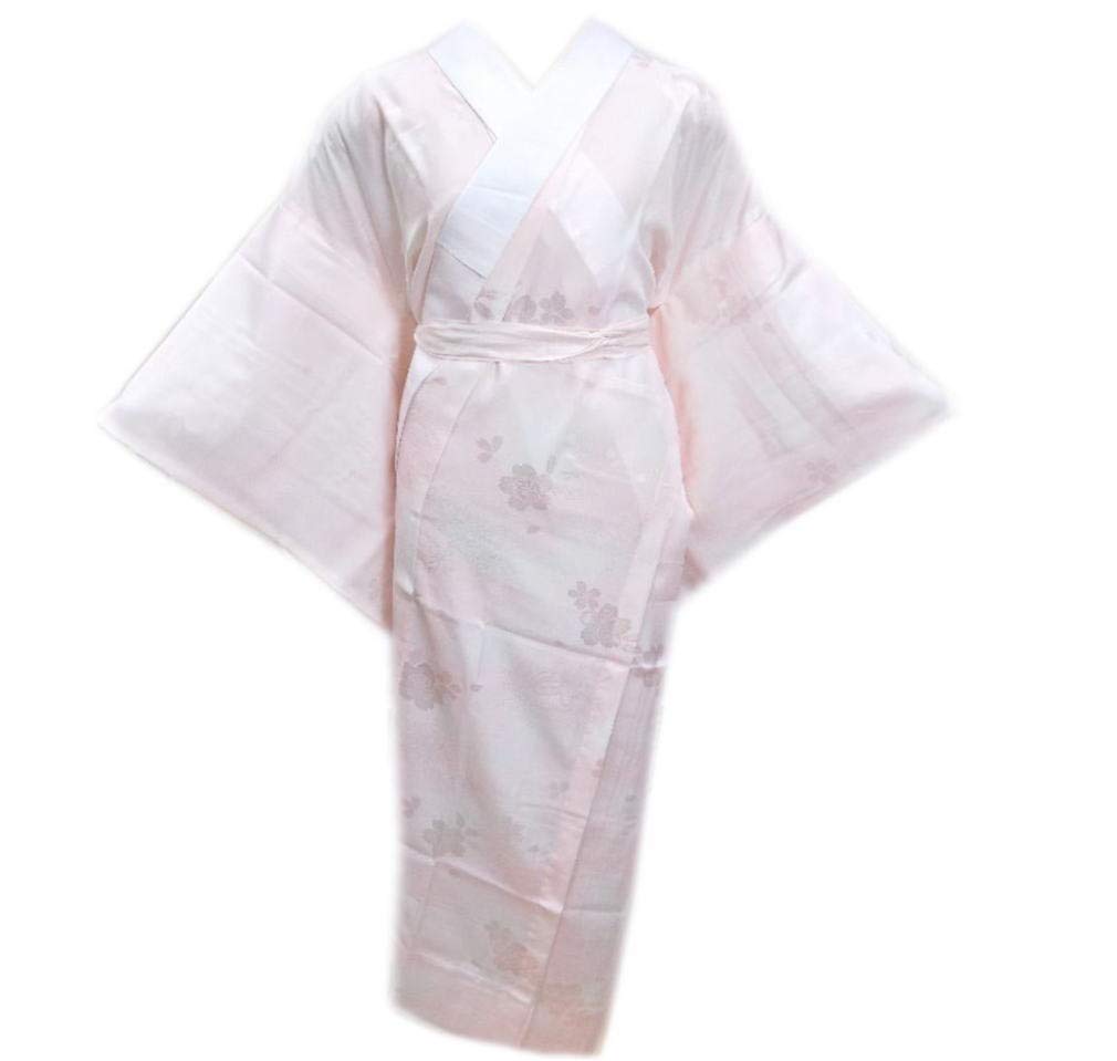 【Q2658】ＡＡお仕立て上がり正絹長襦袢　薄桜色地に花柄 Q2658】AAお仕立て上がり正絹長襦袢薄桜色地に花柄