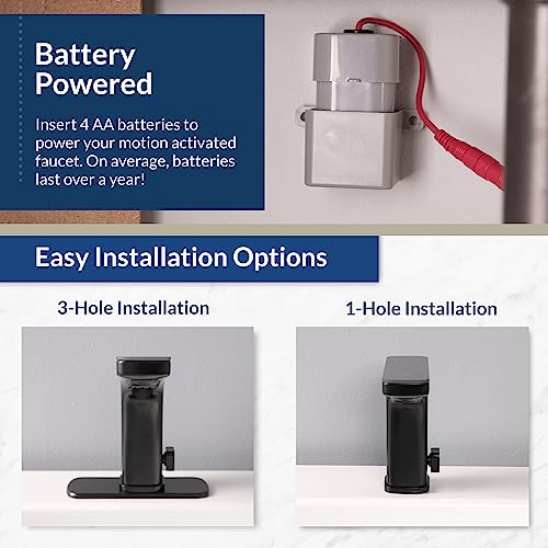 Bio Bidet 80B10001-001-BK1 Grove Touchless Bathroom Sink Faucet, Hands Free Or Touch Activated, Matte Black thumb #5