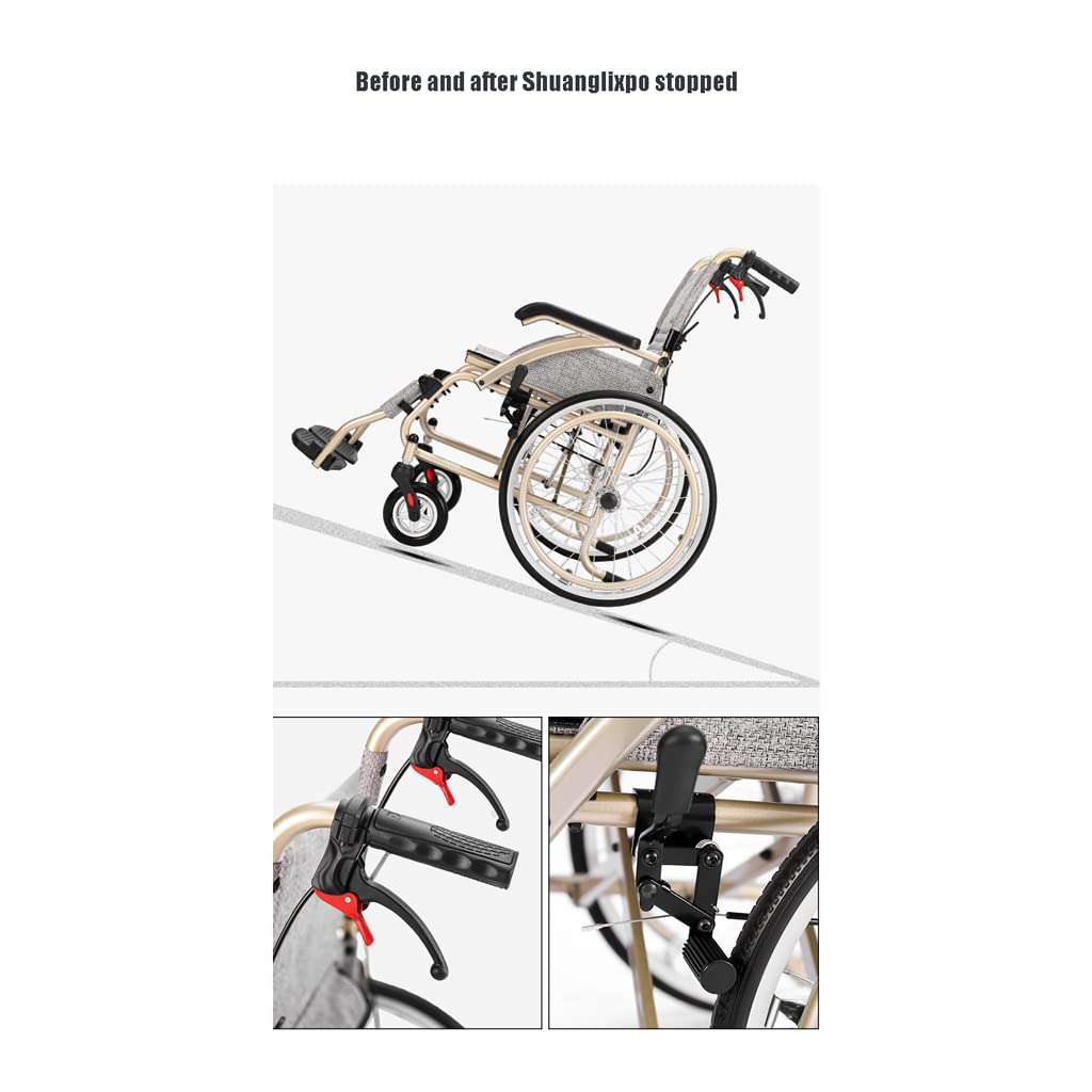 Sillas de Ruedas de Aluminio para aviación, sillas de Ruedas autopropulsadas, seguras y Plegables, Scooter de Viaje Ultraligero