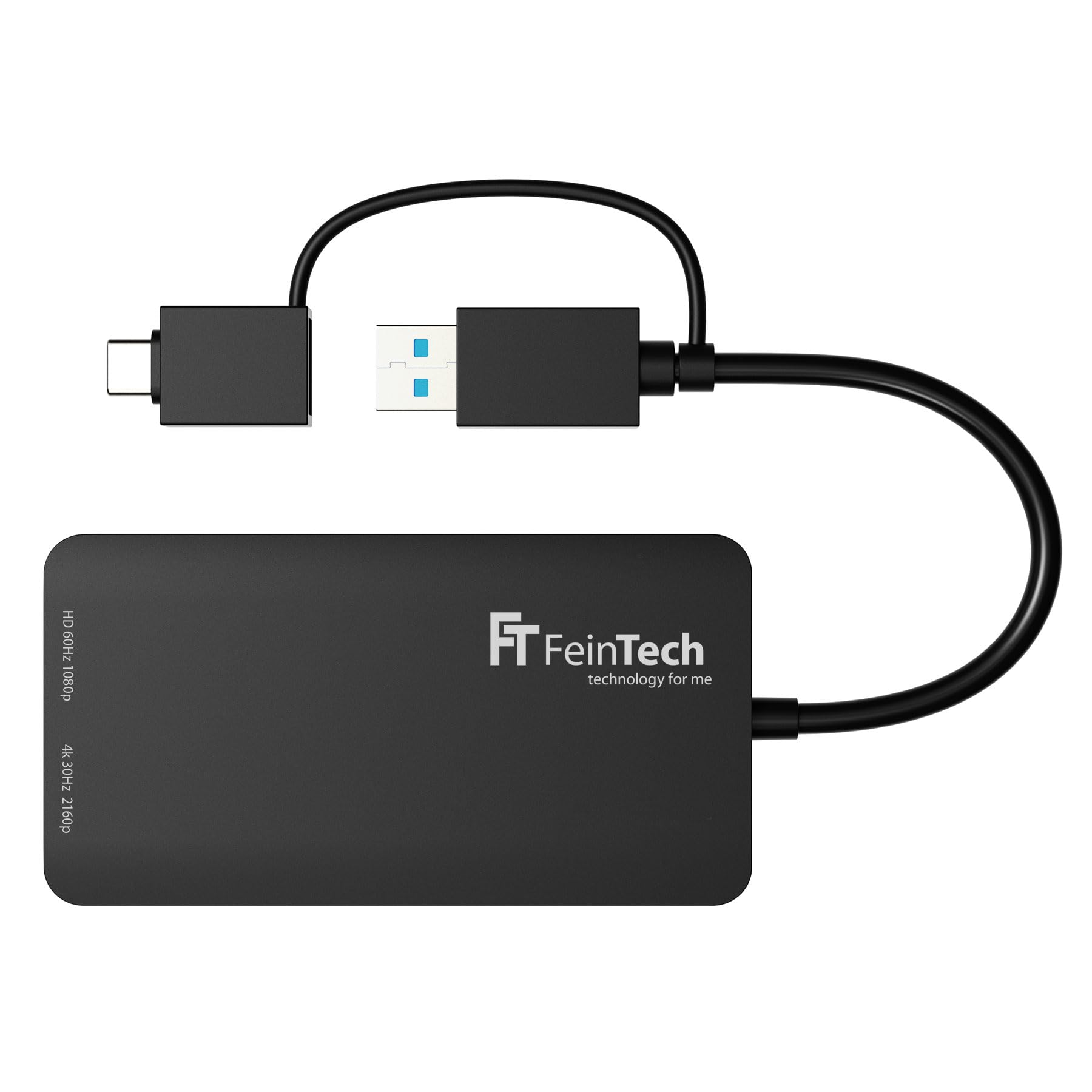 FeinTech CX200 USB Dual HDMI Adapter Splitter 2 Monitore gleichzeitig PC Windows Mac