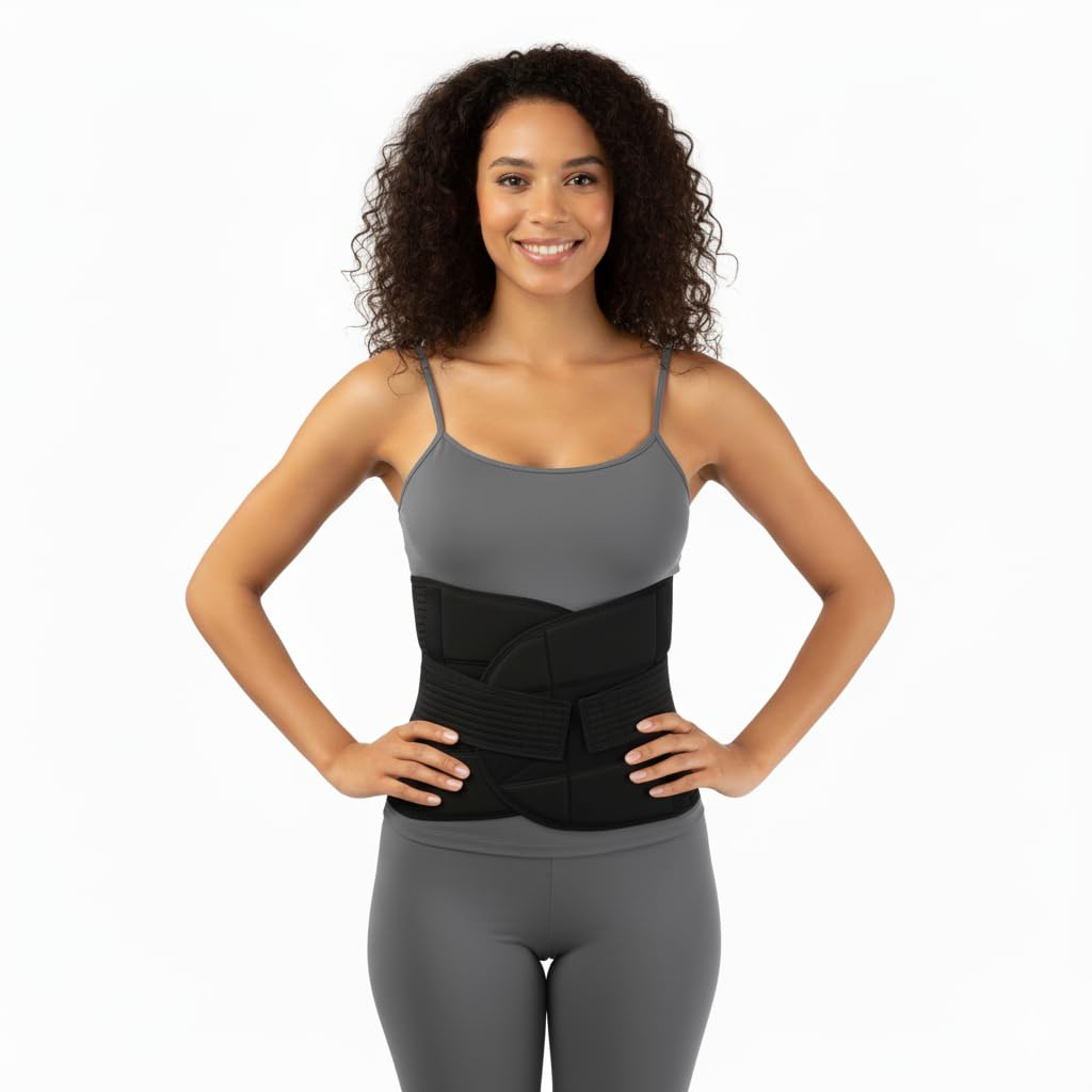 Postpartum Belt After Delivery for Women | Maternity Belt After C Section & Normal Delivery | Abdominal & Belly Tummy Belt for Post Pregnancy Recovery | Stomach Slimming Support Binder (Black)