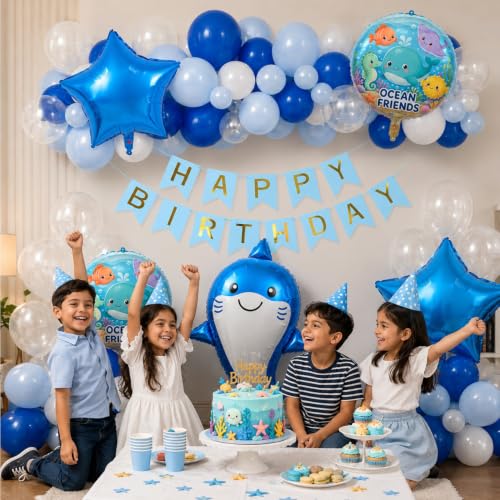Image of Ocean Theme Birthday Decoration Kit, Pack of 46 pcs