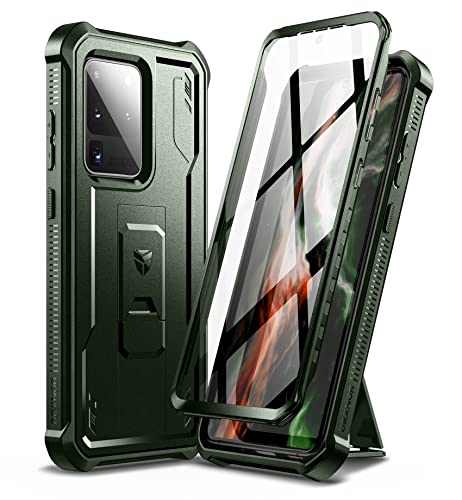 Dexnor Full Body Case for Samsung Galaxy S20 Ultra/6.9 inches,[Built in Screen Protector and Kickstand] Heavy Duty Military Grade Protection Shockproof Protective Cover for Galaxy S20 Ultra,Army Green