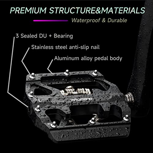 MTB Pedals Aluminum Aolly Clipless Flat Dual Platform with Cleats, Bike Pedals Compatible with Shimano Clipless - Image 4