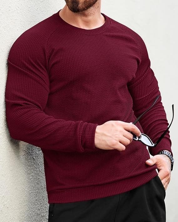 Image of Men's Stripped Full Sleeve Polycotton T-Shirt| Comfortable, Breathable, Lightweight & Stylish