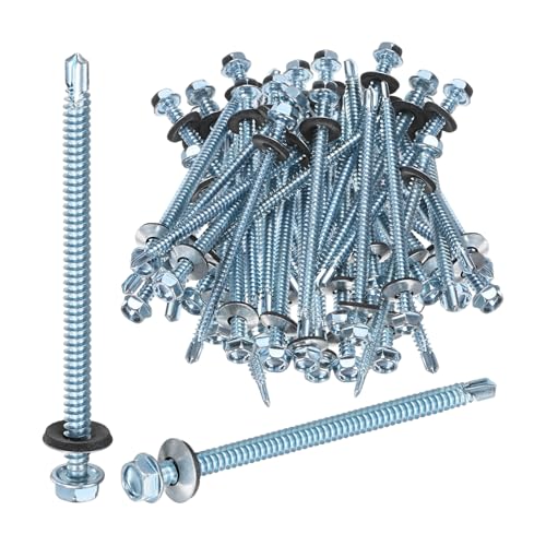 Vis autoforeuses anti-infiltration M6.3 x 100mm M METERXITY pour stopper les fuites de toiture