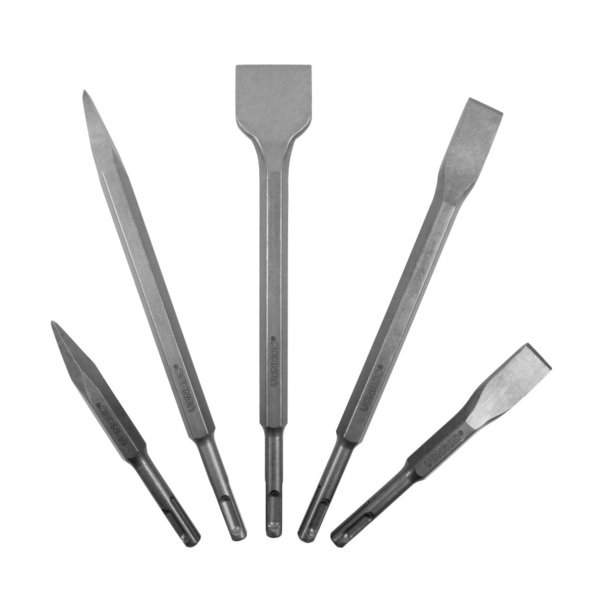 VONROC Set di punte e scalpelli SDS-Plus 17 pezzi. Universale. Include valigetta