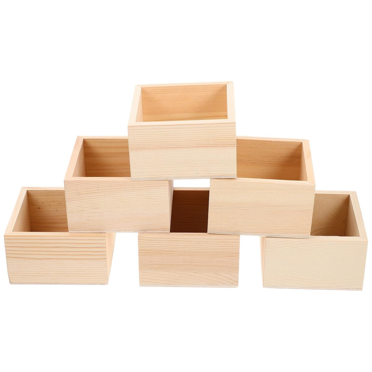 6 Piezas Caja Organizadora de Manualidades de Madera Beige