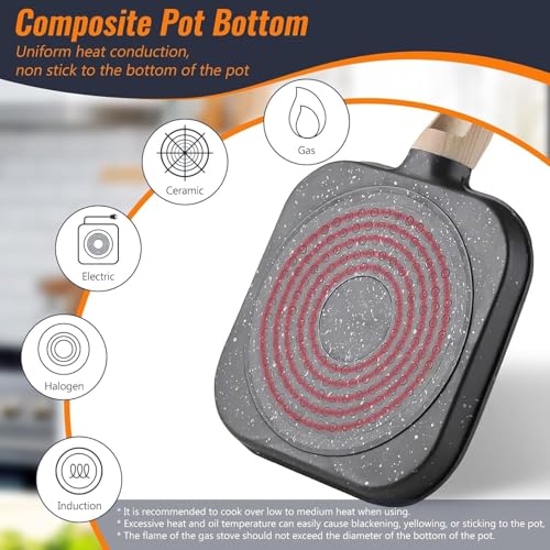 Image of Non Stick 3 Hole Fry Pan - Ceramic Frying Pan with Nonstick Coating - Kadai Fry Pan for Egg Cookware - Multi-Purpose Nonstick Frying Pan (Black A, 17cm)