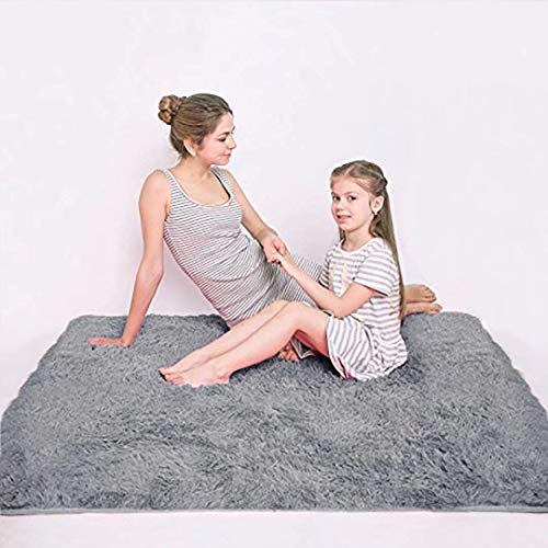 Lochas Ultra Soft Indoor Modern Area Rugs Fluffy Living Room Carpets For Children Bedroom Home Decor Nursery Rug 2X3 Feet, Gray #TOP5