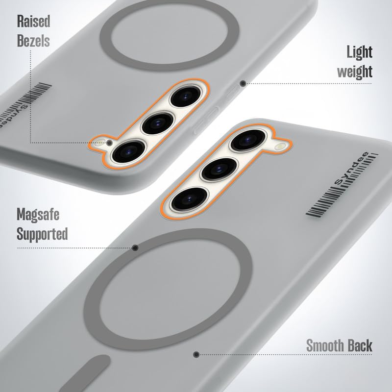 Image of Mr. Case Back Cover for Samsung S23 5G Sleek Frosted Translucent Back with Wireless Charging Support | Anti-Scratch Shockproof Phone Case - Grey