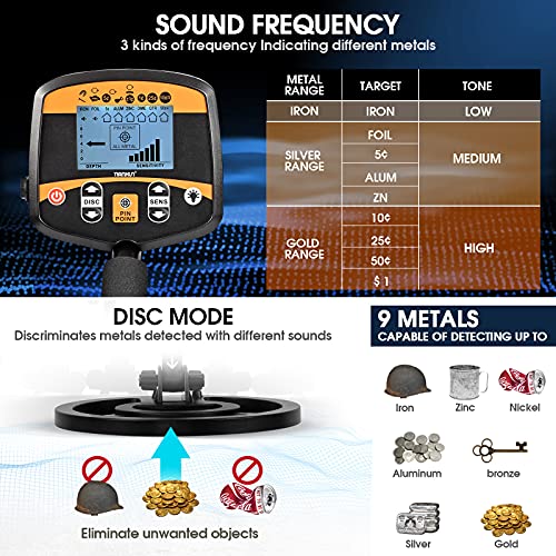 HOOMYA Professionele metaaldetector, 33 cm grote waterdichte zoekspoel voor diepere detectie, detector met hoge… - Image 6