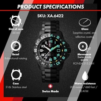 Luminox - F-117 Nighthawk - Relógio masculino de 44 mm - Relógio