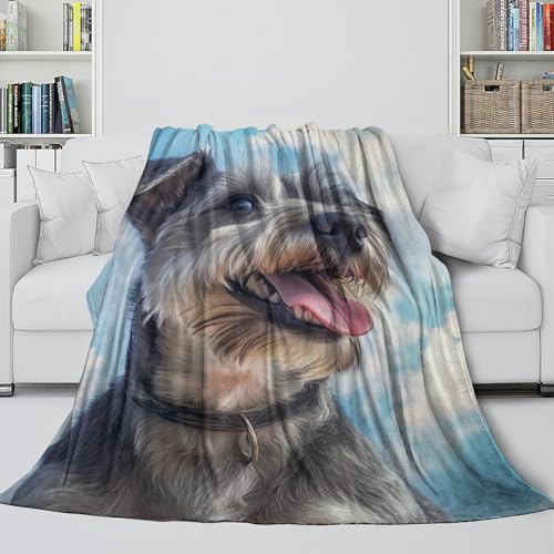 Couverture Schnauzer lit et canapé : jeté de lit microfibre doux pour adulte et enfant - 5