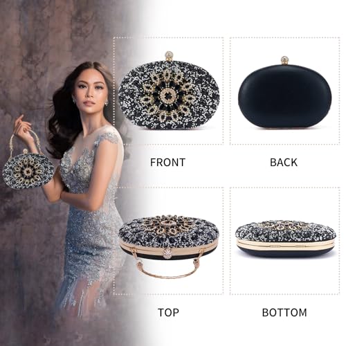 Image of Sparkly Women's Evening Clutch Purses Rhinestone Bag Luxury Handbags For Weddings Formal Prom Party