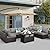 Valita 9-Piece Patio Rattan Furniture Set with Storage Table Outdoor Sectional Conversation Couch Brown PE Wicker Sofa with Washable Gray Cushions