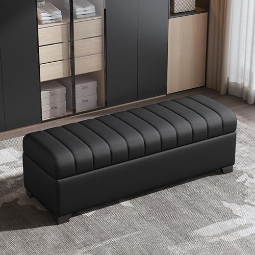 Banc de bout de lit marron capitonné pour optimiser l'espace de rangement - 2