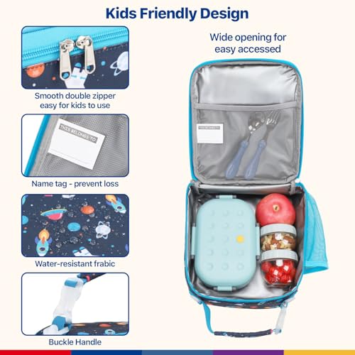 Sac à déjeuner isotherme bleu espace pour garçon Bagseri