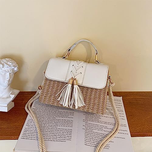 Image of Straw Crossbody Bags for Women Summer Straw Clutch Bag Woven Beach Purse Vacation Handbags | Straw