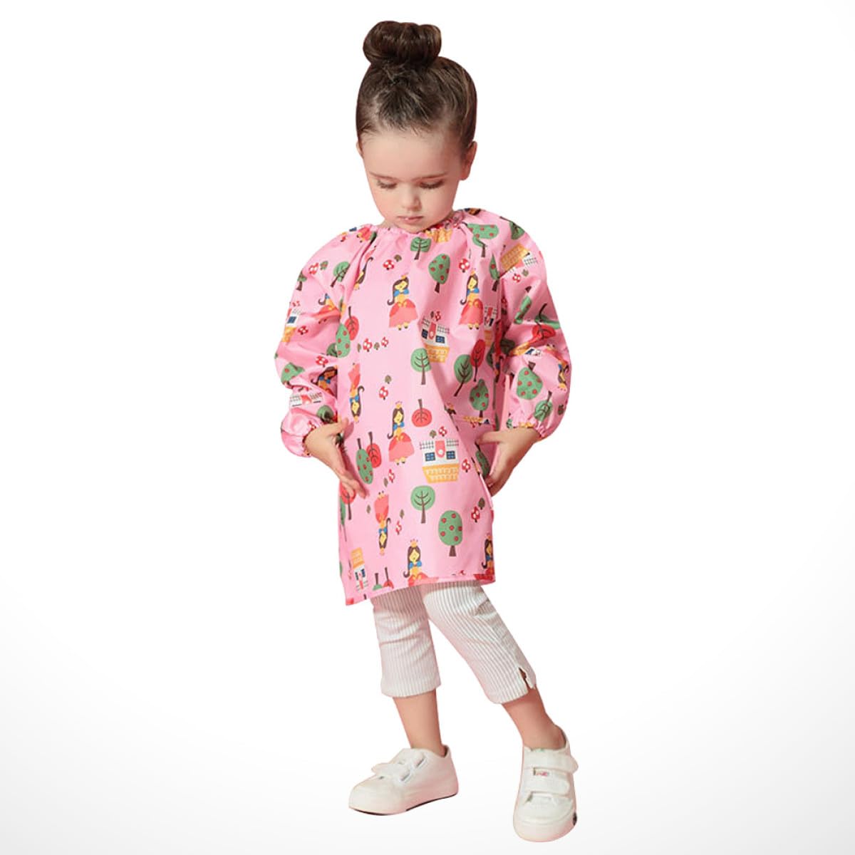 BESTonZON Tablier de Peinture Imperméable pour Garçon et Filles Manches Longues Taille S Polyester Respirant Protection Anti-Taches pour Activités Artistiques et Dessin Vêtement de