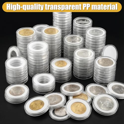 Set de 300 cápsulas para monedas con caja y espuma miniatura 7