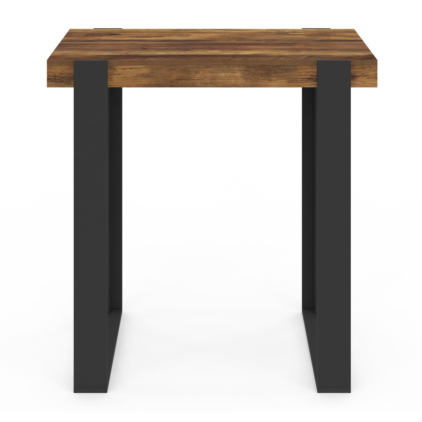 IDMarket - Mesa de bar Phoenix madera oscura, aspecto antiguo, negro, 113 cm