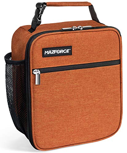 MAZFORCE Original Lunch Bag Insulated Lunch Box - Tough Spacious Adult Lunchbox to Seize Your Day Orange - Lunch Bags Designed in California for Men Adults Women