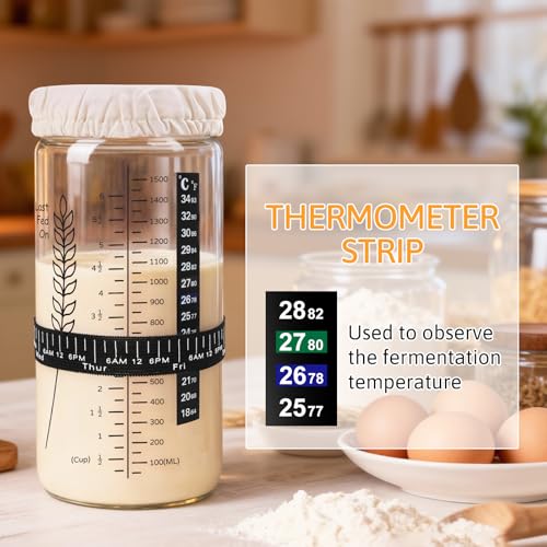 Image of 57oz Sourdough Starter Jar, Extra Large Capacity Sourdough Jar | Wide Mouth Sourdough Bread Starter Kit for Perfect Sour Dough Bread (Black)