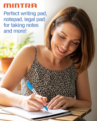 mintra office legal writing pads  white narrow ruled paper for writing amp note-taking  ideal notepads for business college school amp office use  8534 x 1134 6 pack
