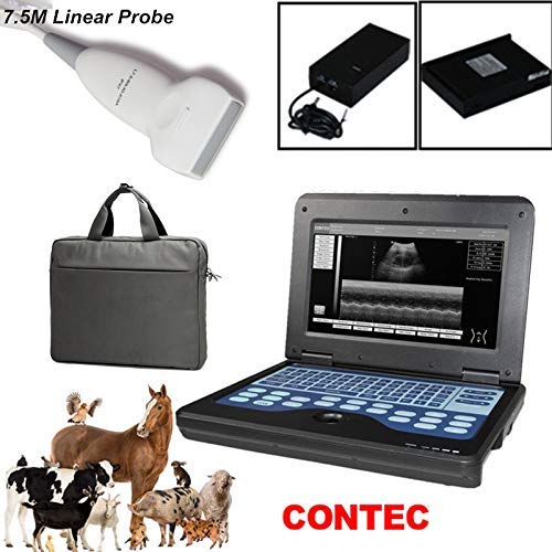 Contec CMS600P2 Vet Veterinary use Portable Laptop B-Ultra Sound Scanner Machine for Horse/Equine/Cow/Sheep use (7.5 MHz HF linear probe)