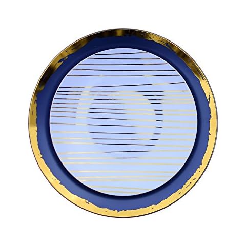 Trendables™ 40 - Pack Combo Premium Disposable Plastic Plates, Food Grade Elegant Plastic Dinner Plates - Glam Design Includes: 20 x 10.25" Dinner Plates & 20 x 8" Salad/Desset Plates Cover