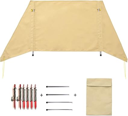 Amazon Co Jp 陣幕 焚き火 陣幕 リフレクター ウインドスクリーン ペグ6本 焚火 キャンプ 風よけ ミニ陣幕 難燃 軽量 コットン 撥水 防カビ 収納袋付き スポーツ アウトドア