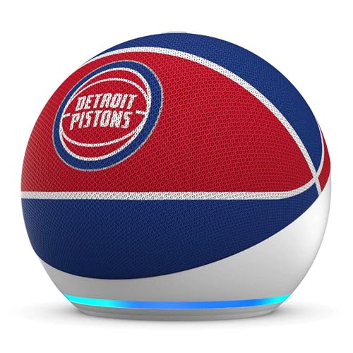 Amazon Echo Dot (newest model) | Officially Licensed NBA Limited-Edition | Detroit Pistons
