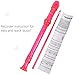 Soprano Descant Recorder 8 Hole-3 Piece Kids Crystal Music Flute w/Cleaning Rod Bag Instruction Pink