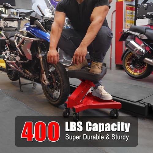 Bundle-Yellow Shop Stool and Red Creeper Seat